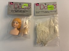 Mangelsens Doll Lot of 2 Porcelain Lady 1 3/4" Head 161-23  Feather Angel Wings