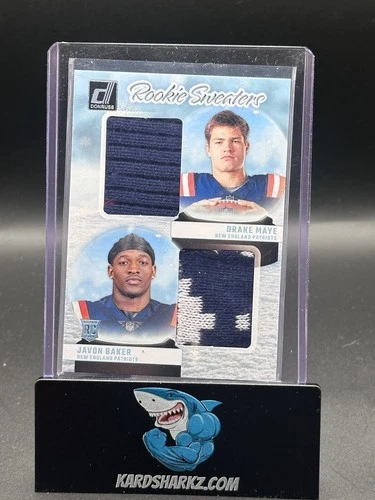 2024 Panini Donruss Rookie Sweaters Drake Maye & Javon Baker #RHD-NE Dual Patch