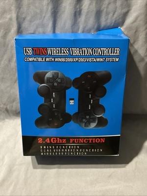2.4 GHz USB Twins Wireless Game Controller Gamepad Joystick