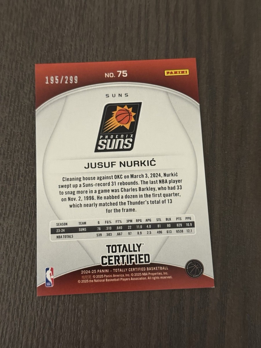 2024-25 Panini Totally Certified Mirror Neon Orange /299 #75 JUSUF
