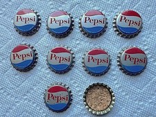 Lot of 10 UNUSED 1960s Pepsi Red/White/Blue C...