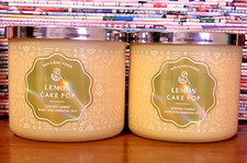 LEMON CAKE POP CANDLE LARGE 14.5oz 3-wick Bath Body Works Soy Wax Yellow 2-pack