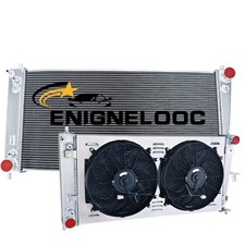 4 Row Aluminum Radiator Shroud Fan Relay for 1999-2004 4.2L 4.6L 5.4L