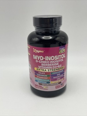 Zoyava Myo-Inositol D-Chiro Inositol Berberine D3+K2 90 Caps Exp 1/2028