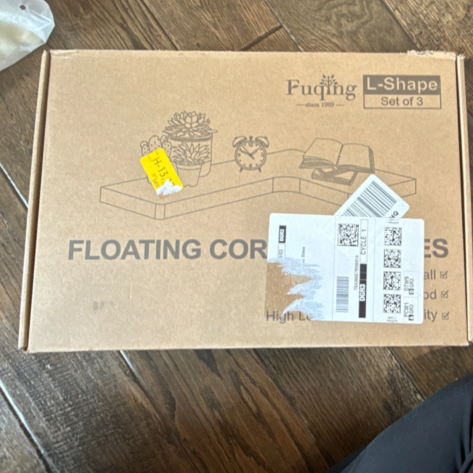 Fuqing L-Shape Floating Corner Shelves Set of 3 Black Wall Mounted Solid
Opens in a new window or ta