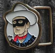 Rare 1973 enamel belt buckle featuring The Lone Ranger.