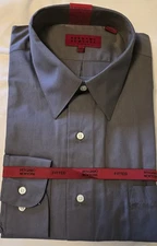 Bergamo New York men's Size L  16-16.5 32/33 Gray Fitted Dress Shirt
