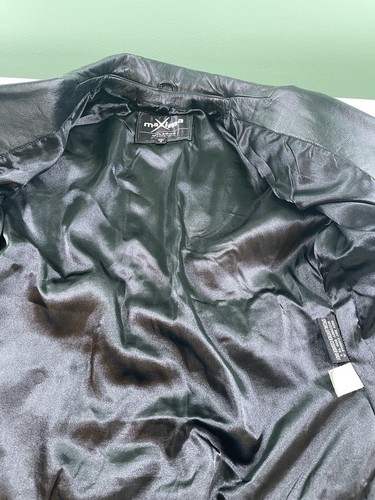 VTG Wilsons Maxima Womens Leather Jacket Size Medium Black Snap Button Blazer - Picture 3 of 10