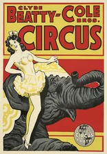 AD69 Vintage Circus Greatest Show On Earth Elephant Poster Print A4