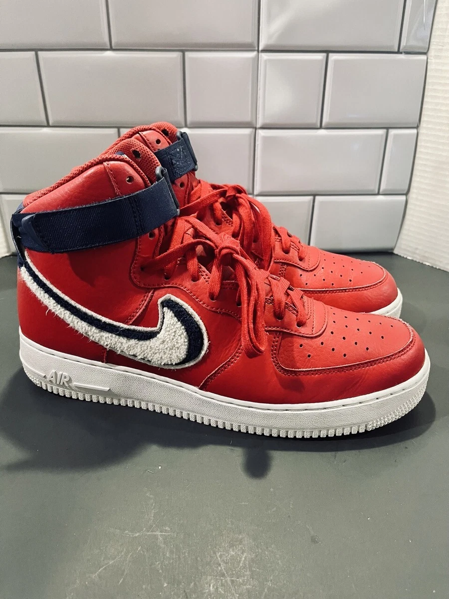 Nike Air Force 1 Sneakers High '07 LV8 Men Sz 11.5 Gym Red White Blue  806403-603