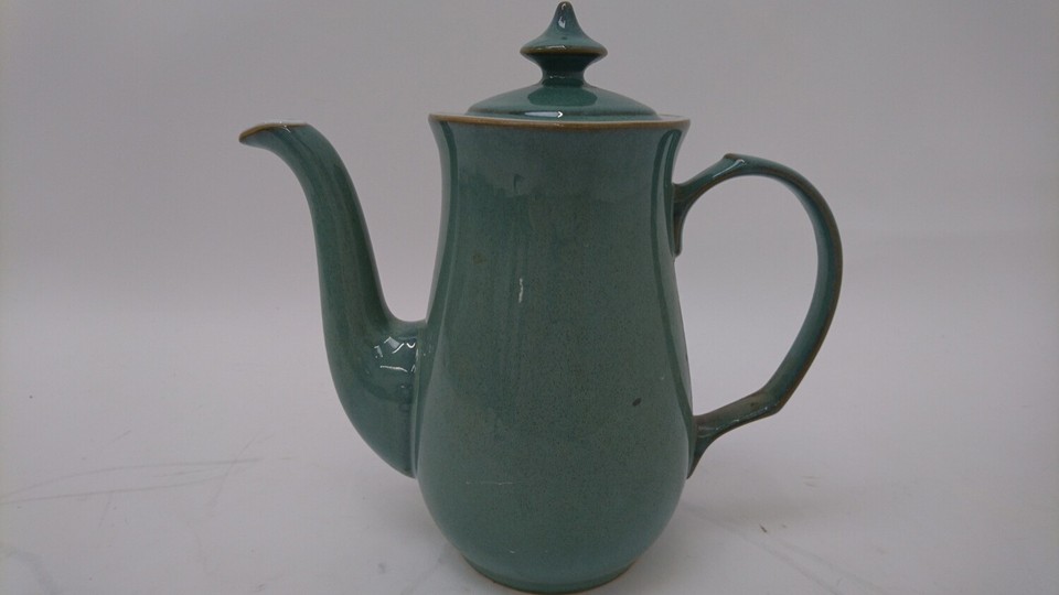 Vintage Denby England Teapot Regency Green Glazed Ceramic Collectible