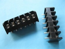 50 pcs Black 6 pin 6.35mm Screw Terminal Block Connector Barrier Type DC29B New