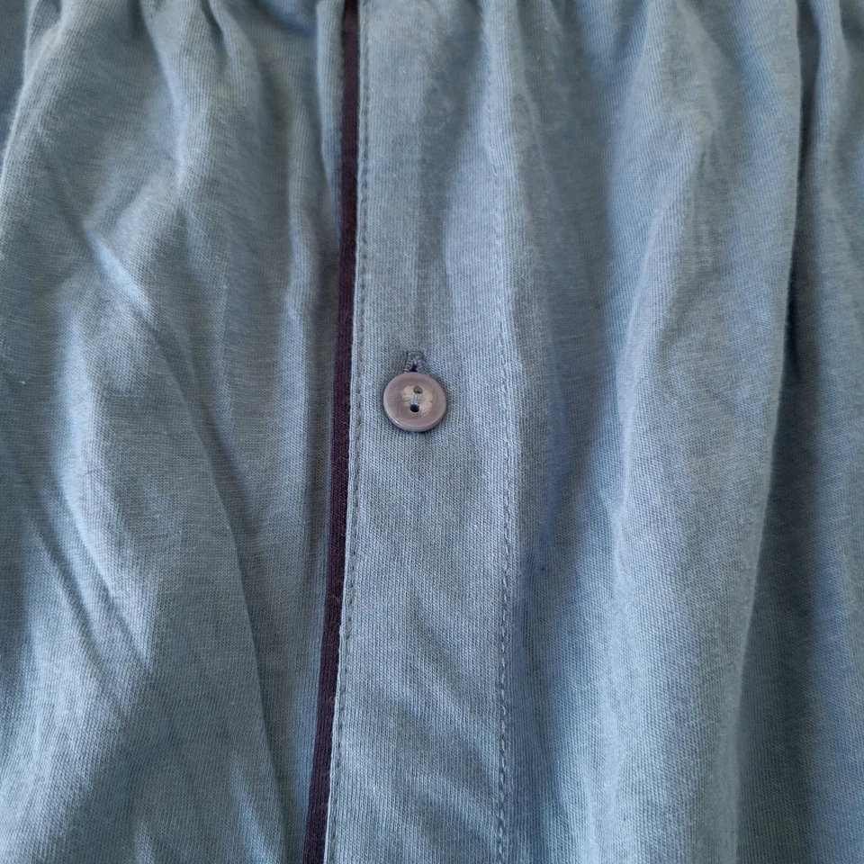 P. J. Pant Shorts 100% Cotton Lounge Short Stafford Blue With Stripes Size Large - Image 4 of 4