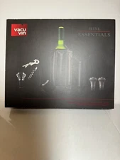 Vacu Vin Essentials Gift Set Black Wine Server-Stoppers-Corkscrew-Saver-Cooler#5