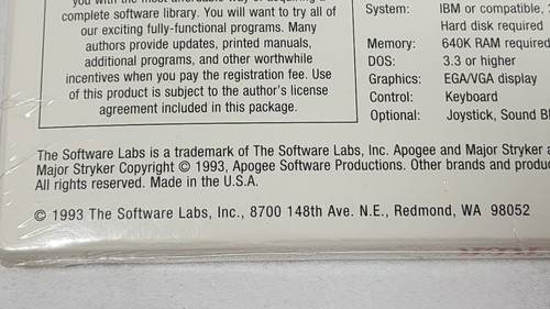 VINTAGE NEW Apogee Major Stryker IBM PC DOS Dual Pack 3.5" SEALED 1993 - Picture 7 of 9
