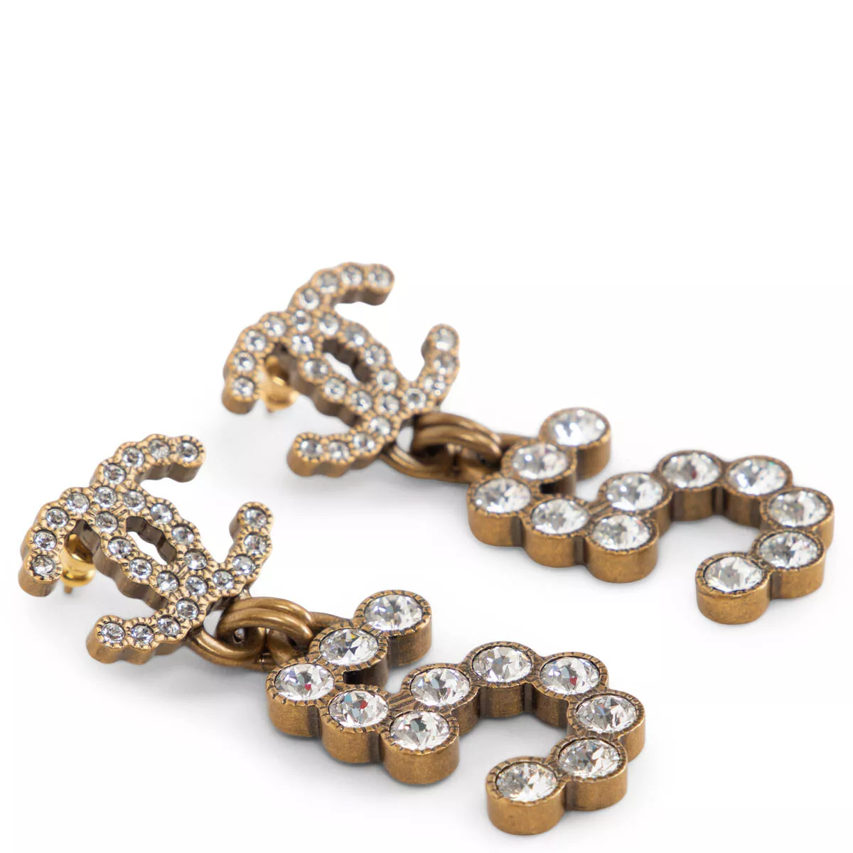 Chanel CC Pearl Drop Earrings - Gold - CHA49015