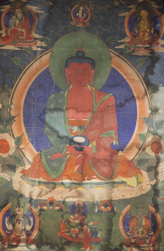 Real Tibet 19th Century Old Antique Buddhist Sakyamuni Buddha Thangka Tangka - Picture 3 of 17