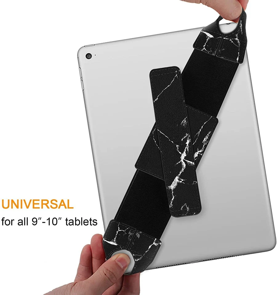 PU Leather Tablet Hand Strap Holder Swivel Handle Grip for All 9-10 Inch Tablets - Image 4 of 4