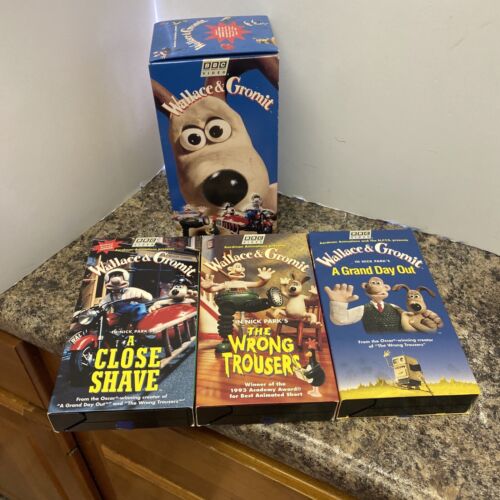 Wallace and Gromit, 3 VHS Set. Wrong Trousers, Close Shave, Grand Day Out Sealed - Picture 1 of 3