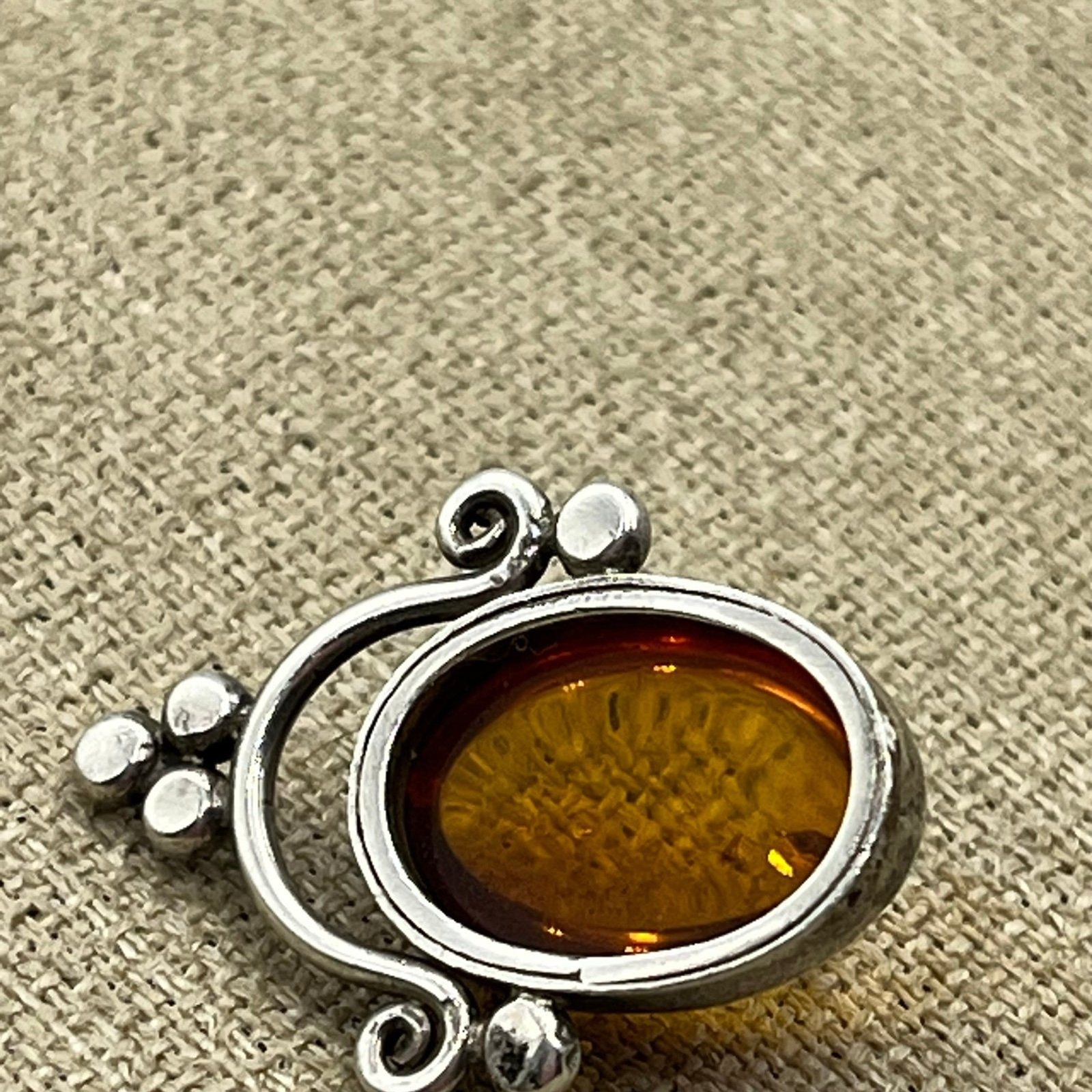 Authentic large amber Sterling silver pendant - image 7