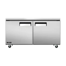 Omcan USA 58016 60" 2-Section Undercounter Refrigerator w/ 2 Door, 8.9 cu ft
