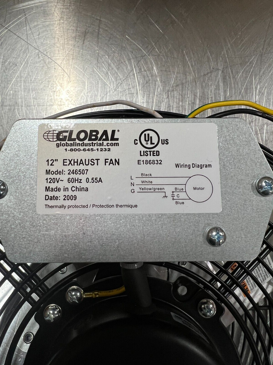 YA-SAN Cd 12 Guard Mounted Direct Drive Exhaust Fan, 120V, 2150 CFM, 1/25