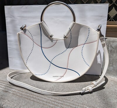 CHARLES KEITH CROSSBODY TOTE BAG TOP HANDLE WHITE mimco