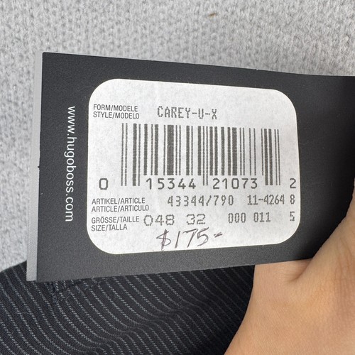 Pantalone elegante uomo Hugo Boss taglia 34x33 antracite spilla righe relax lana vergine - Foto 8 di 12