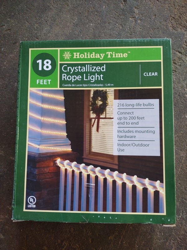 Holiday Time 18 Feet  Cristalized Clear Rope Light: Indoor/Outdoor