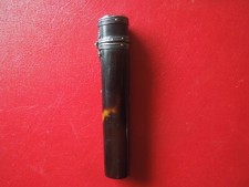 J6396 ANTIQUE 18th C. FAUX TORTOISE SILVER  MOUNTED  NEEDLE CASE See Description