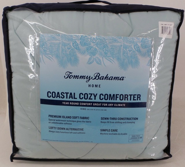 Tommy Bahama WATERWASHED Cozy Coastal Down Alternative Comforter Teal