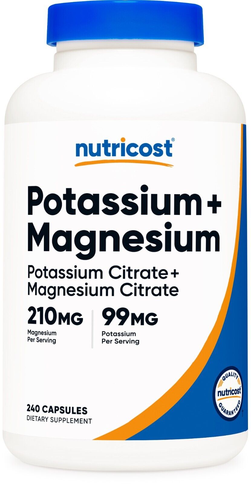 Nutricost Potassium (99 mg) Magnesium (210 mg) Citrates, 240 Capsules