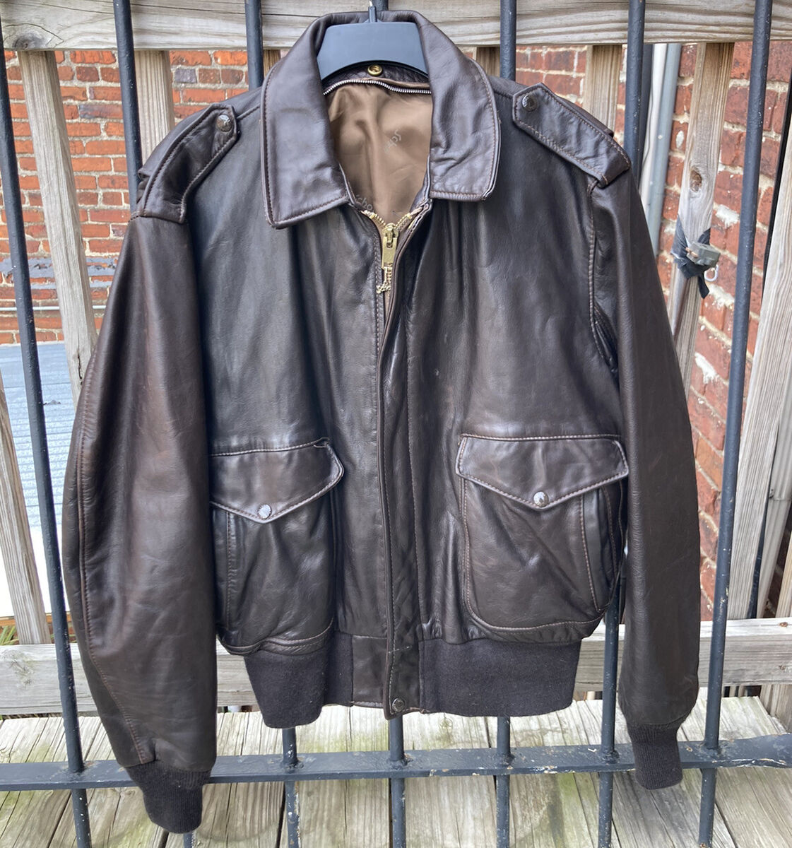 VINTAGE Schott NYC Men's Brown Leather Jacket Size 44 | eBay VINTAGE Schott NYC Men's Brown Leather Jacket Size 44 | eBay