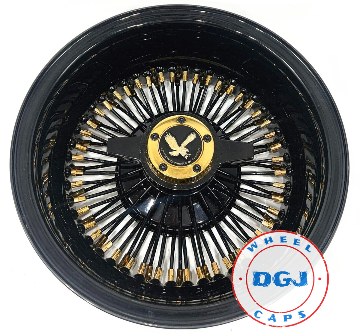 14x7 Rev 72 STR Black with Gold Nipples +Zenith Locking Lowrider