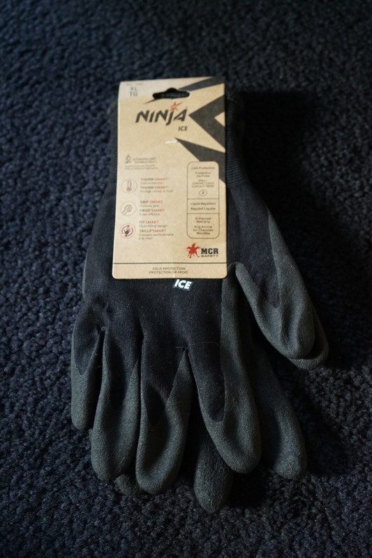 Men Ninja blk XL fitted ice gloves therm grip fit smart hydropellent technology