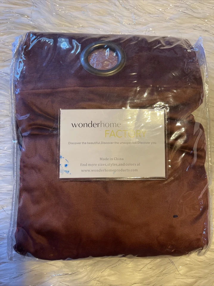 Wonder home Curtain Panel velvet Burgundy,52" x 84" new - Image 3 of 4