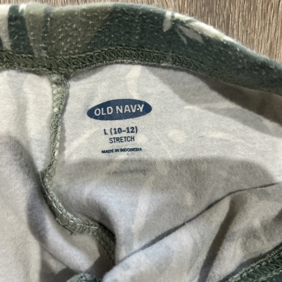 Lote de (2) Leggings Gap Niña Blanco Camuflaje Estampado Hoja Verde Talla 10 Foto 2 de 3