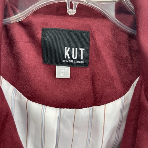 Kut from the Kloth Asymmetrical Suede-look Moto Jacket Coat Women's Size M Zip - Picture 5 of 10