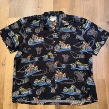 Paradise Found Shirt Mens Motorcycle Harley Bike Chopper Rayon Vtg 3XL XXXL