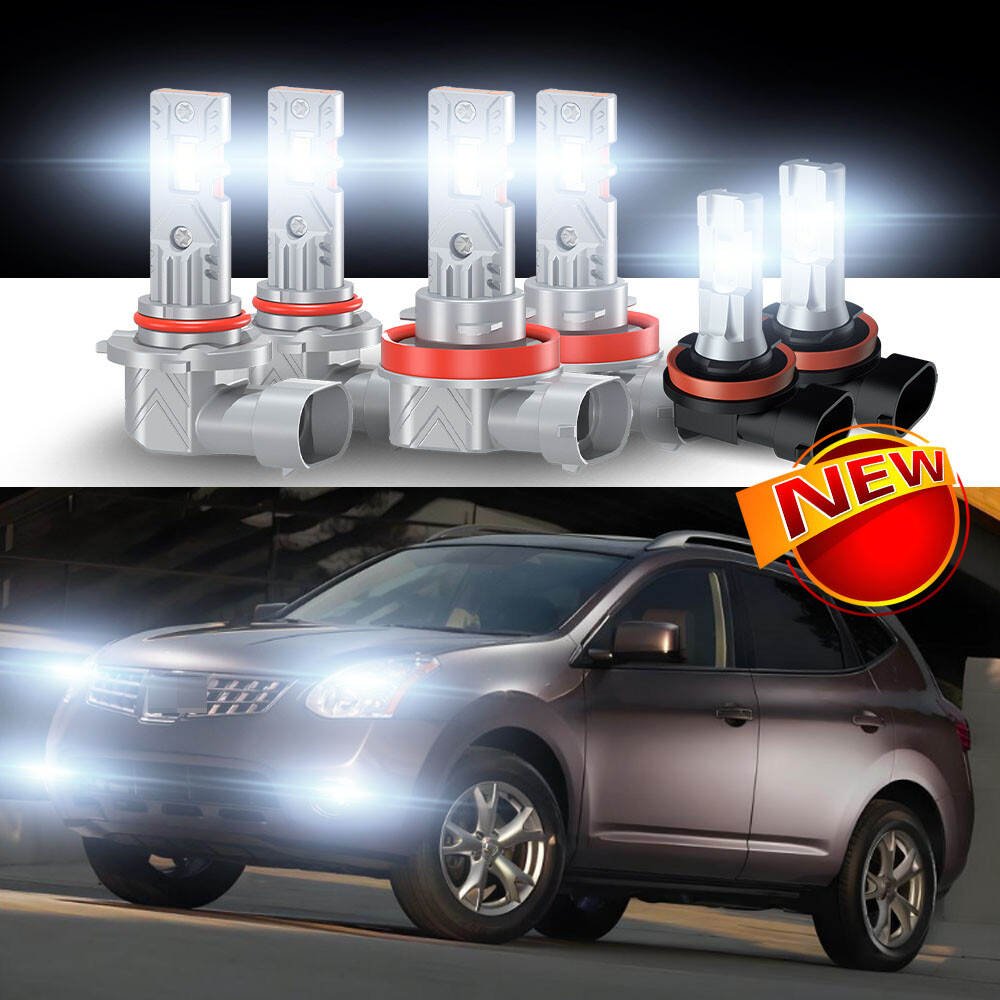 2008-2013 Nissan Rogue 6000K LED Headlight & Fog Light Kit