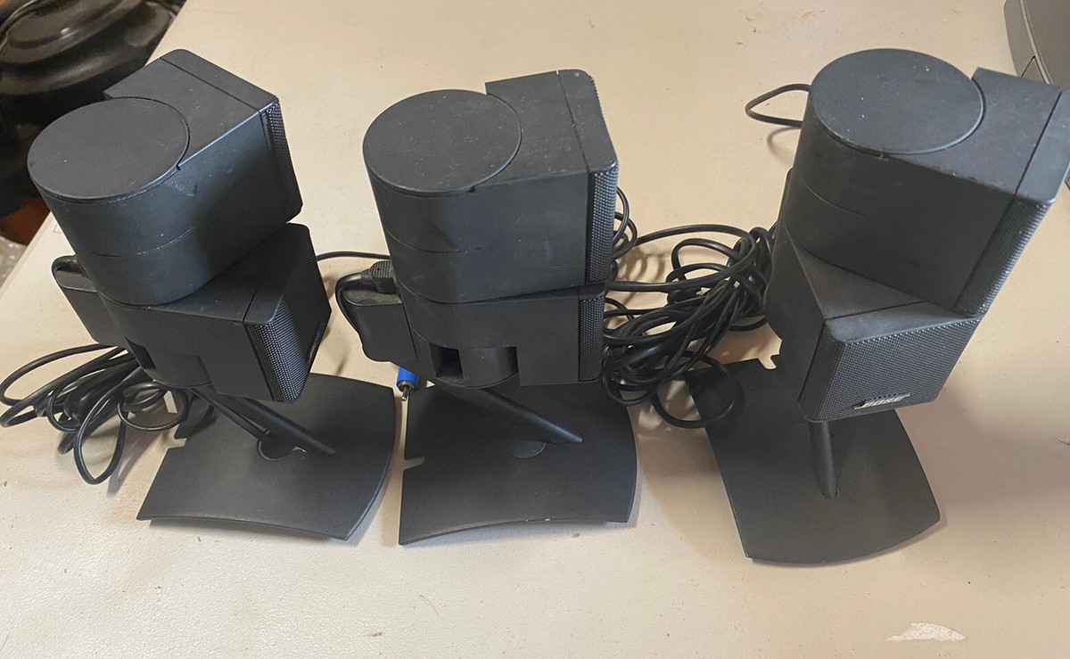 3 Bose Jewel Double Cube Speakers W Original Cables In
