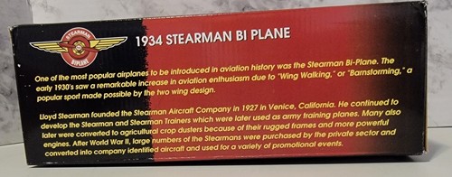 Racing Champions 1934 Stearman Bi Plane Die-Cast Bank NRFB 1993 - Imagen 5 de 5