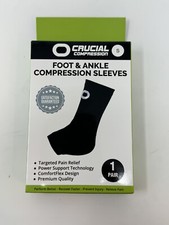 Ankle Brace Compression Sleeve Single Pair Size Small Black Open Box Clean GHV3.