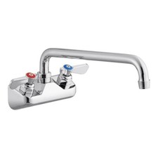 Commercial Kitchens Wall Mount Faucet with 4" Center and 12" Swing Spout