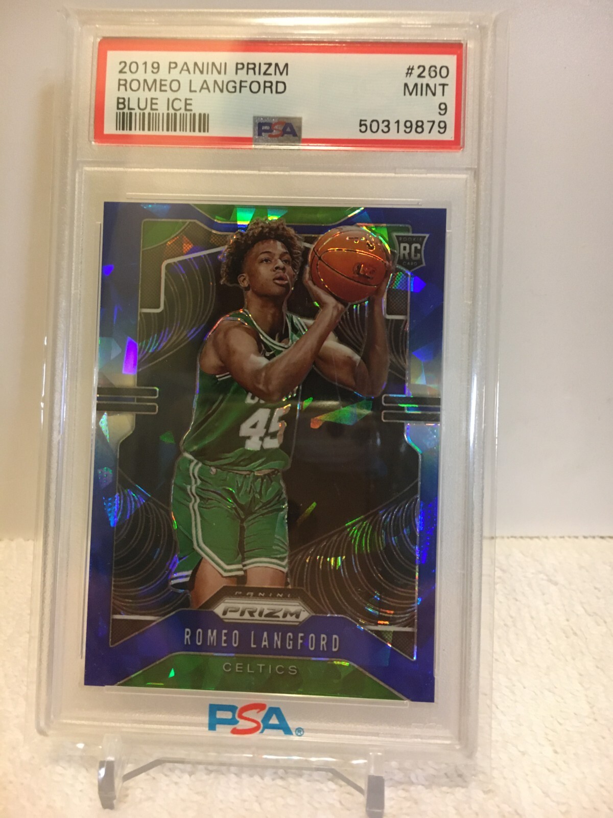 2019-20 Panini PRIZM Romeo Langford #260 Blue Ice 35/99 SSP PSA 9