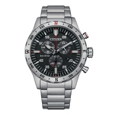 Citizen Men's Sport Casual Chronograph Eco-Drive Silver Watch 44 MM AT2520-89E