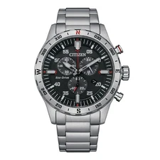 Citizen Men's Sport Casual Chronograph Eco-Drive Silver Watch 44 MM AT2520-89E
