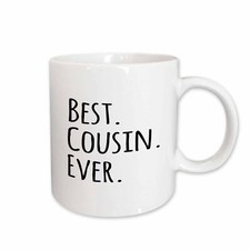 3dRose Best Cousin Ever - Gifts for family and relatives - black text Mug