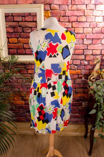Vintage orig 80er Minikleid bunt Sommerkleid Party kleid 40 - Bild 7 von 7