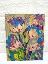 Original oil painting Abstract Floral Fantasy Flower Still life art 8x10 in
